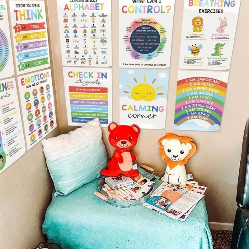 🧘‍♀️ Calming Corner Poster Set 🧠