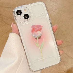 Fashion Tulip Rose Flower Floral Soft Shockproof Compatible with Case for iPhone