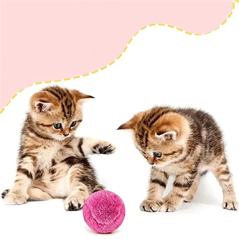 Pet Electric Ball Toy with Plush Cover(4 Colors Included)