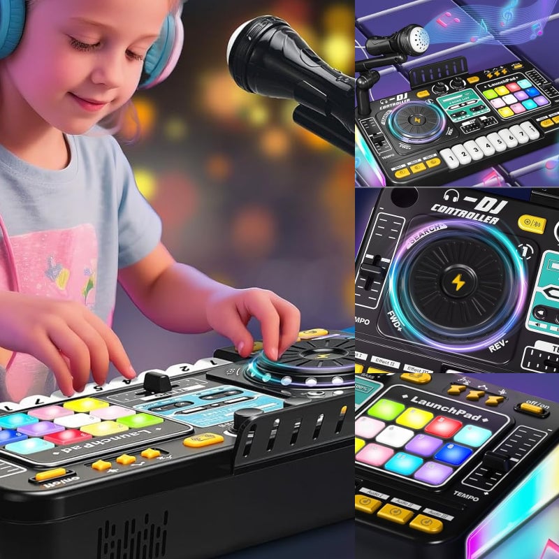 Kids DJ Mixer Table With Microphone