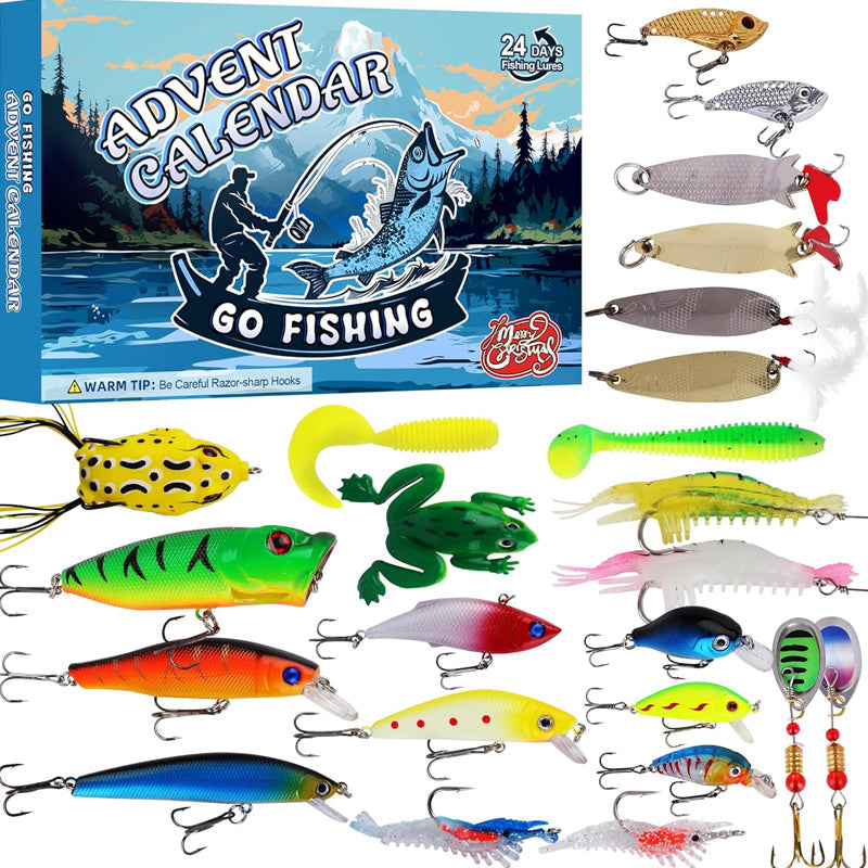 【Up To 60% Off】24 Days Christmas Countdown Fish Tackle Set