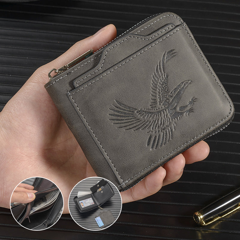 Retro Eagle Embossed Horizontal Men's Wallet