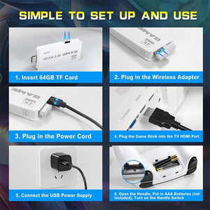 Retro Game Console Dual Wireless Controllers