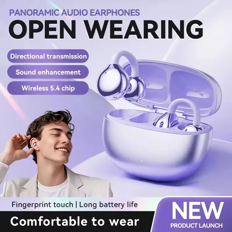 ✨AI Translation Open Ear Clip Bluetooth Headphone