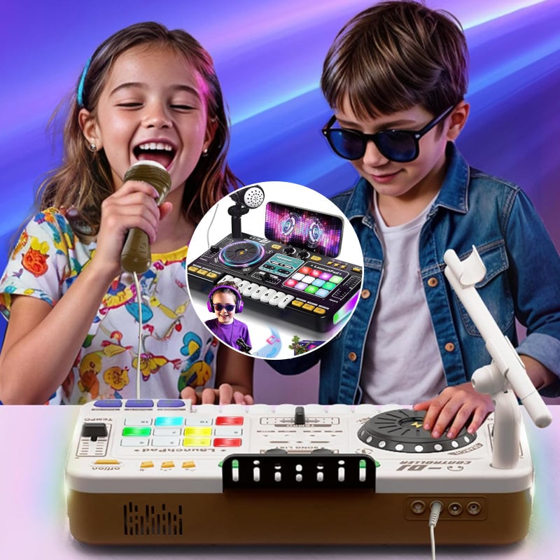 Kids DJ Mixer Table With Microphone