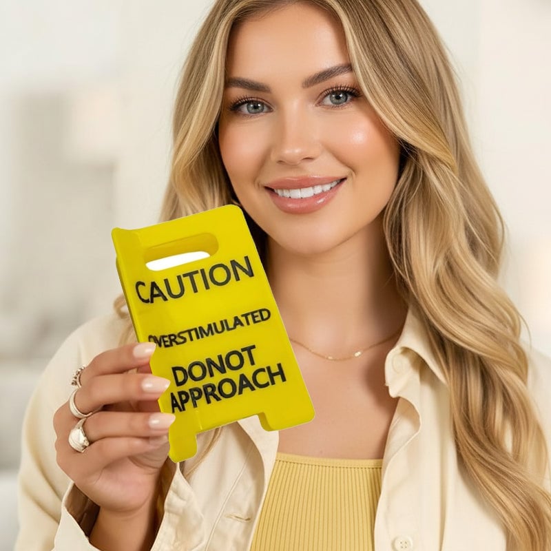 Caution Overstimulated Sign Hair Claw Clip