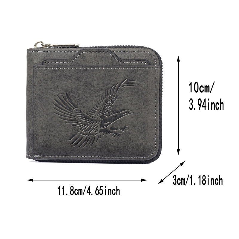 Retro Eagle Embossed Horizontal Men's Wallet
