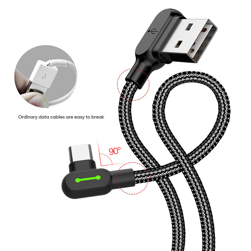 L-Shaped Nylon Knitting Data Cable Suitable for iPhone