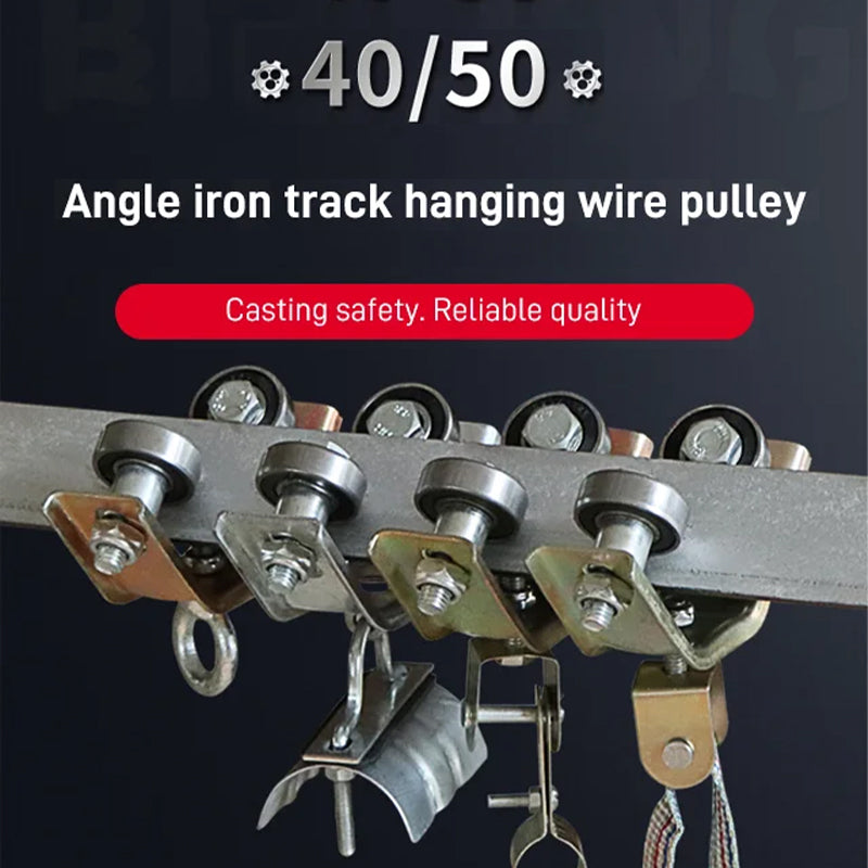 Angle Iron Track Hanging Line Pulley