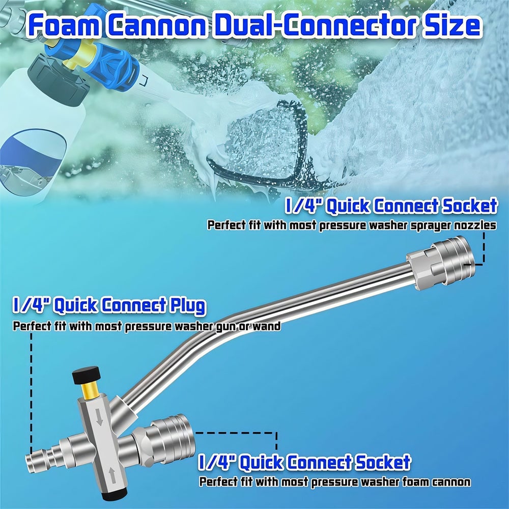 Enhance Your Car Washing Experience -  Foam Cannon Dual Connector Accessory
