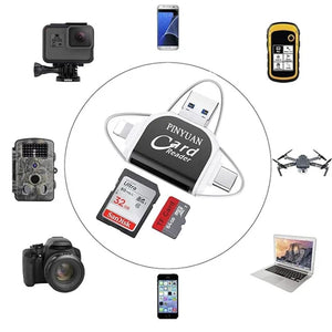 New Multi-Port 4 in 1 Universal SD TF Card Reader