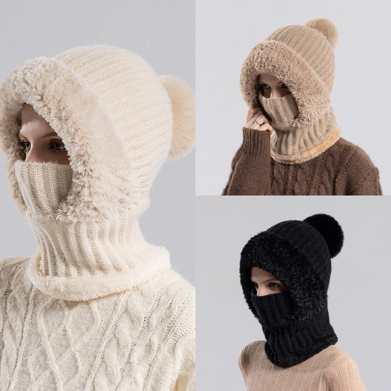 Women's Knitted 3-in-1 Cold-Proof Hat
