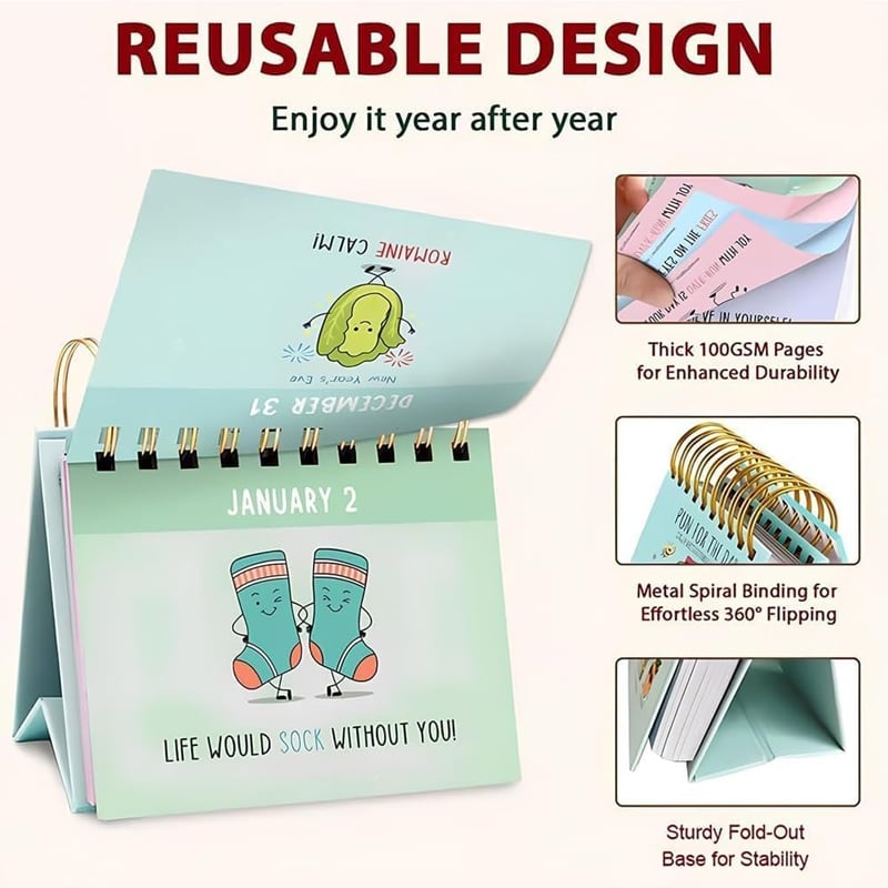 2026 Fun and Inspirational Desktop Calendar