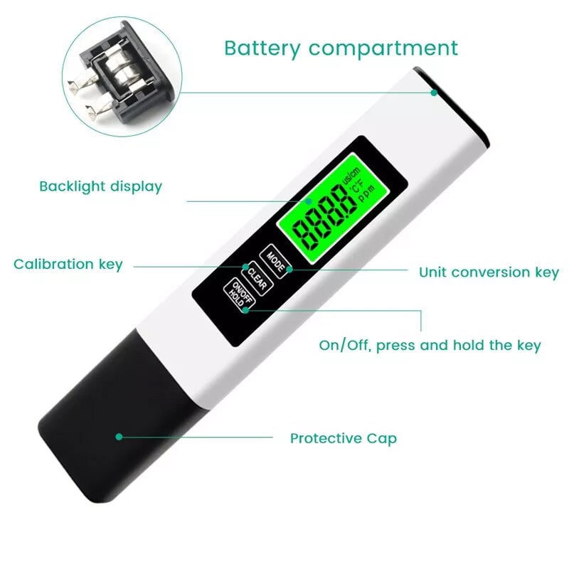 ✨New 4 in 1 Tds Meter Digital Water Tester