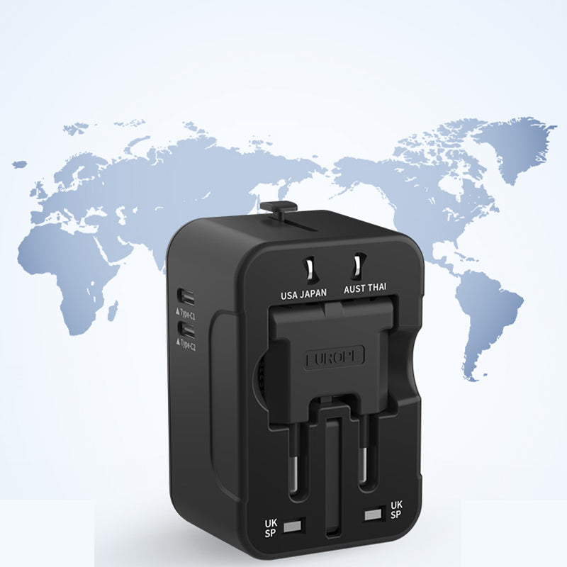 Universal Travel Adapter with Dual USB Ports