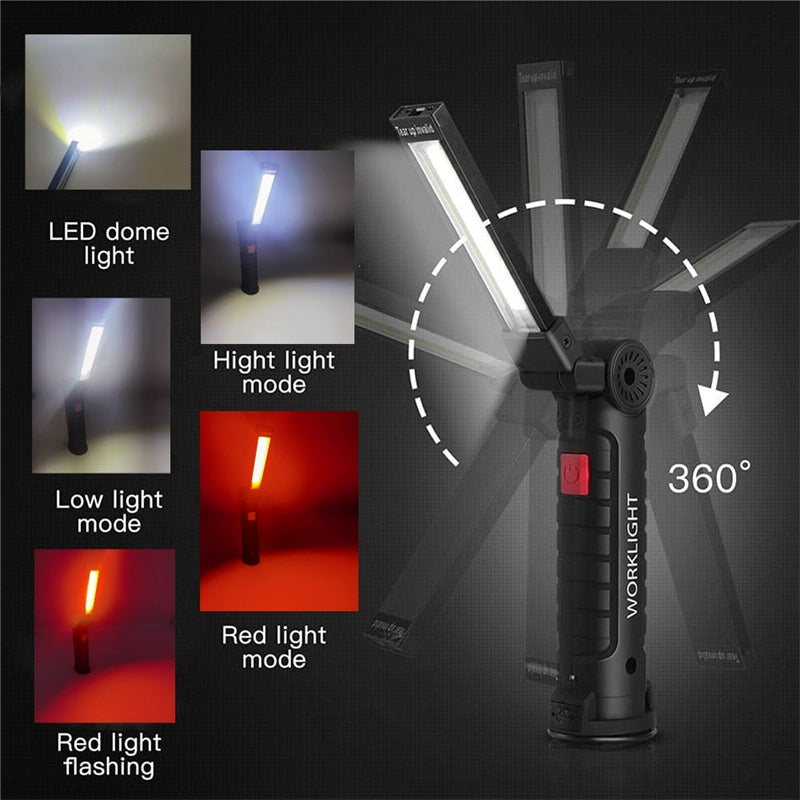 Folding Magnetic Rechargeable Flashlight