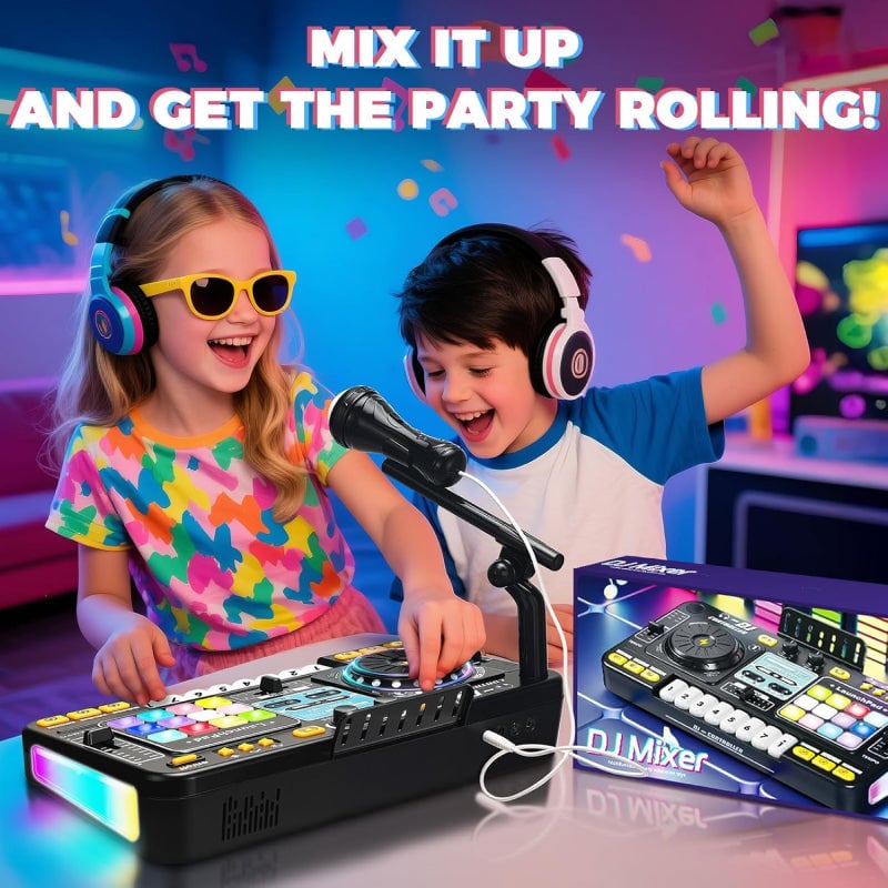Kids DJ Mixer Table With Microphone