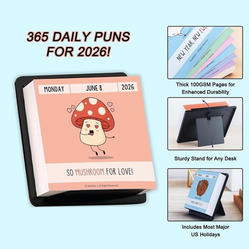 2026 Fun and Inspirational Desktop Calendar