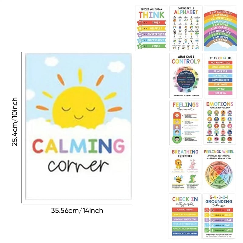 🧘‍♀️ Calming Corner Poster Set 🧠