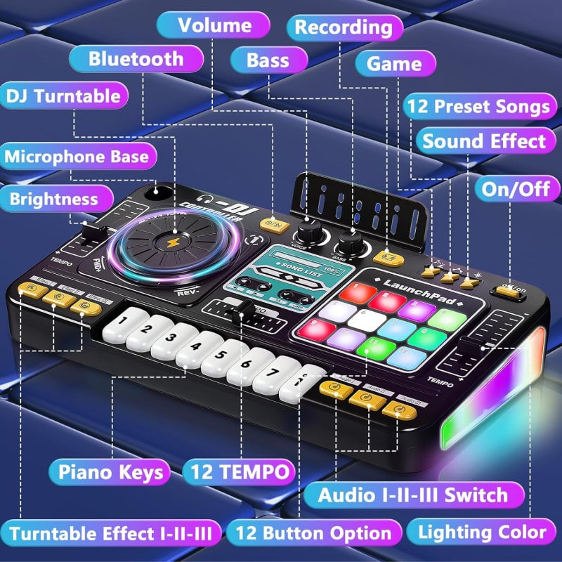 Kids DJ Mixer Table With Microphone