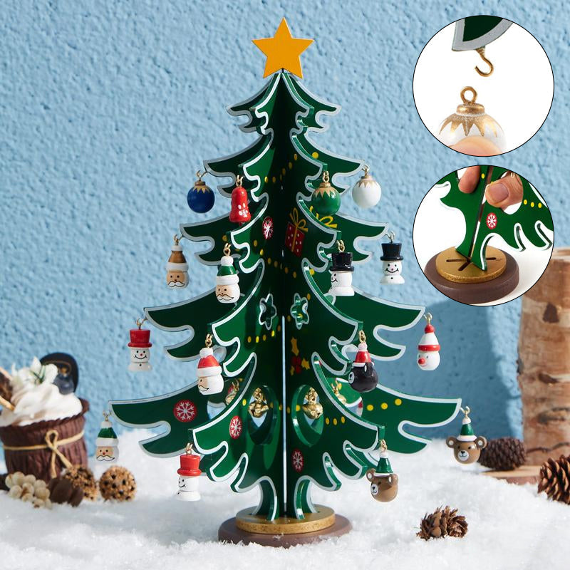 24 Days Countdown Calendar with Christmas Tree 24 PCS Ornaments