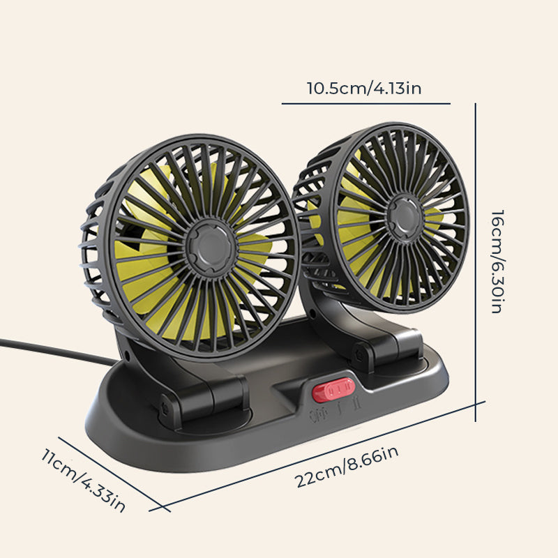 Dual Head Car Auto Circulator Fan