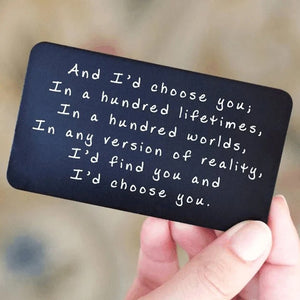 Metal Engraved Card - Message of Love