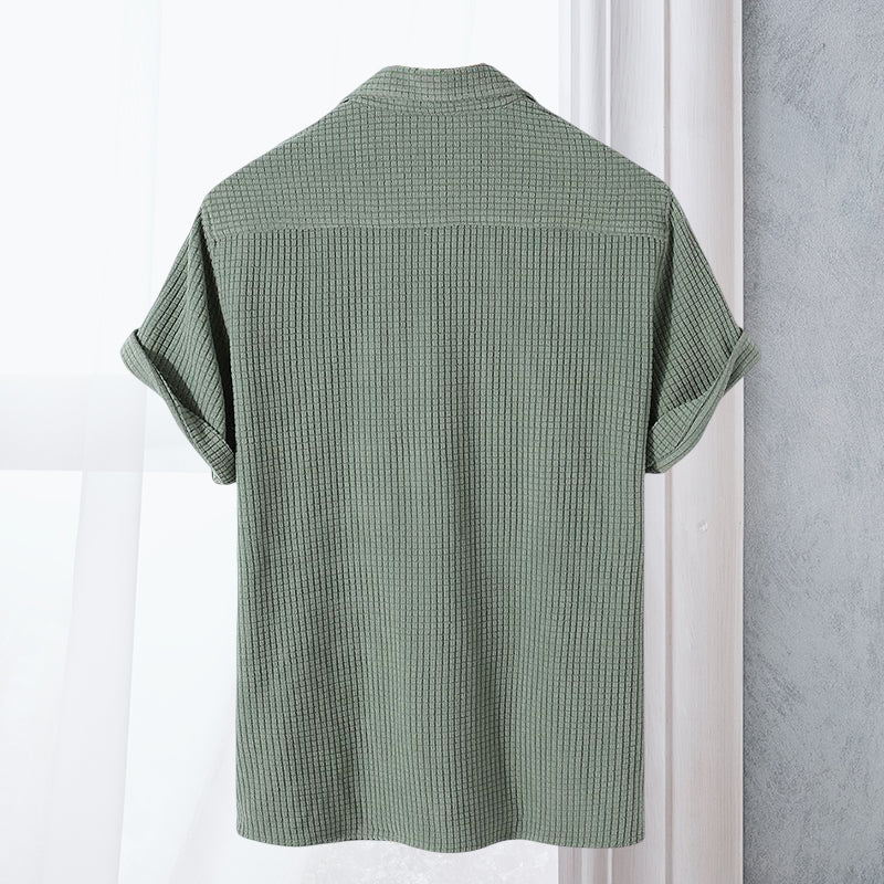 Men's Waffle Lapel Shirt