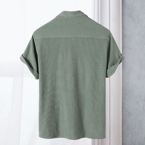 Men's Waffle Lapel Shirt