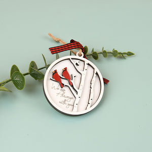 Handmade Memorial Ornament with Cardinals