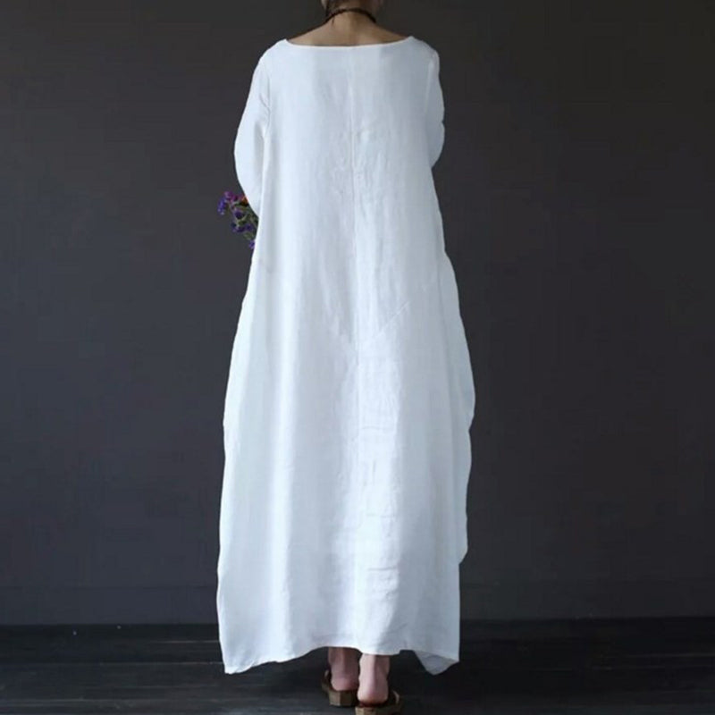 Plus Size Cotton Linen Loose Dress