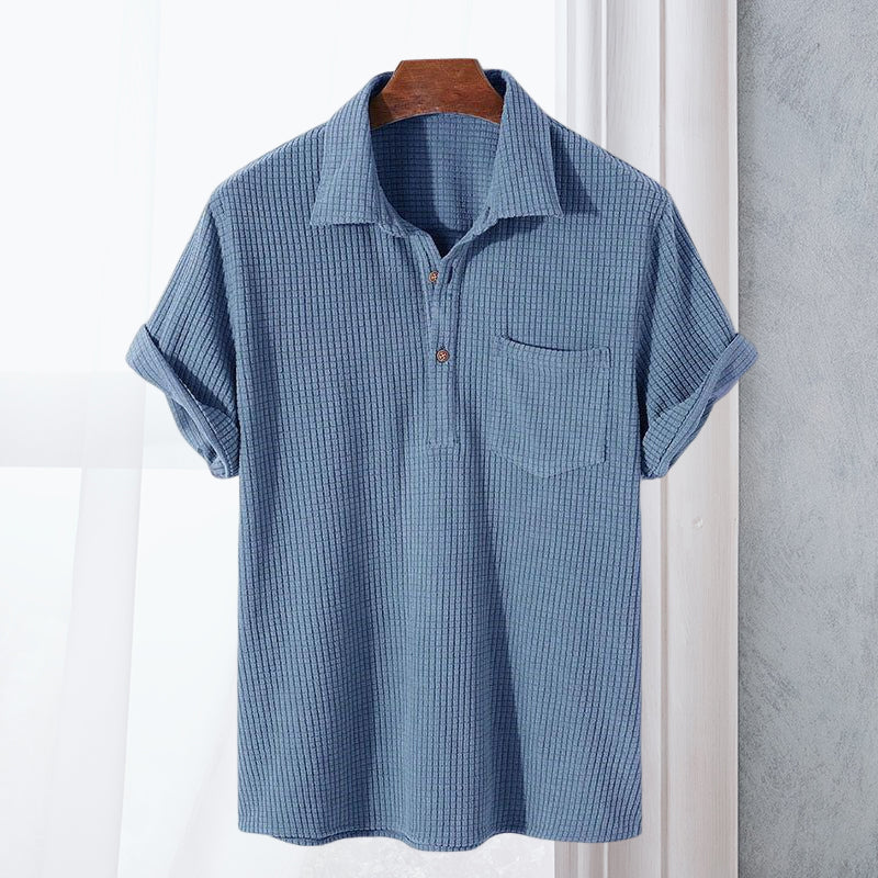 Men's Waffle Lapel Shirt