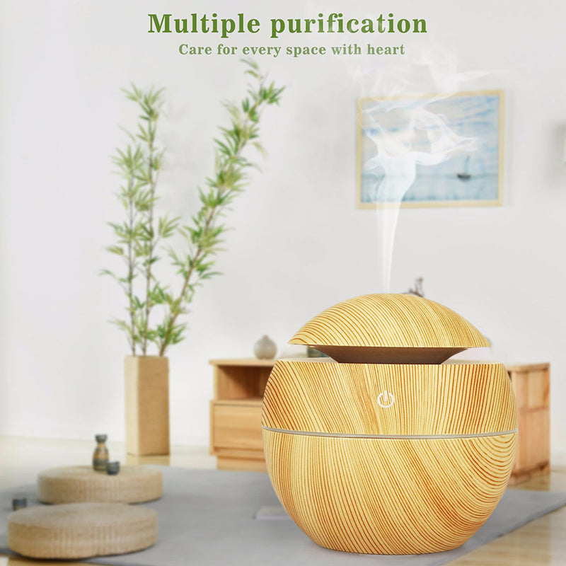Wood Grain Round Humidifier – Peachloft