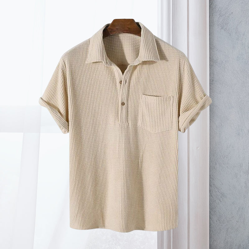 Men's Waffle Lapel Shirt