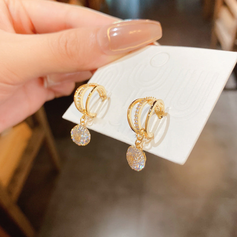 Fashion Diamond Crown Earrings