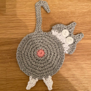 Cute Knitted Kitten Butt Coasters