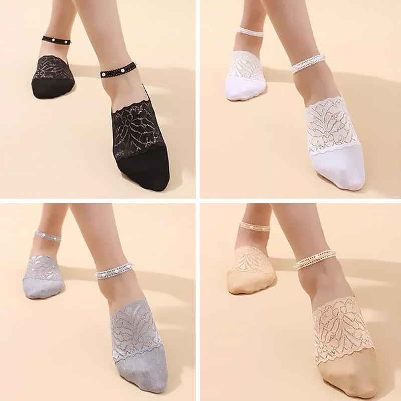 Elegant Pearl Lace Socks