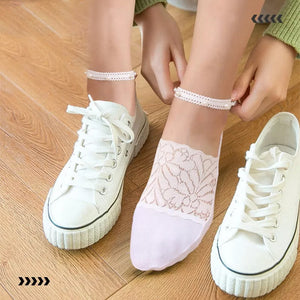 Elegant Pearl Lace Socks