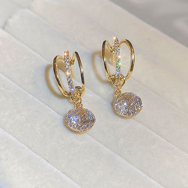 Fashion Diamond Crown Earrings
