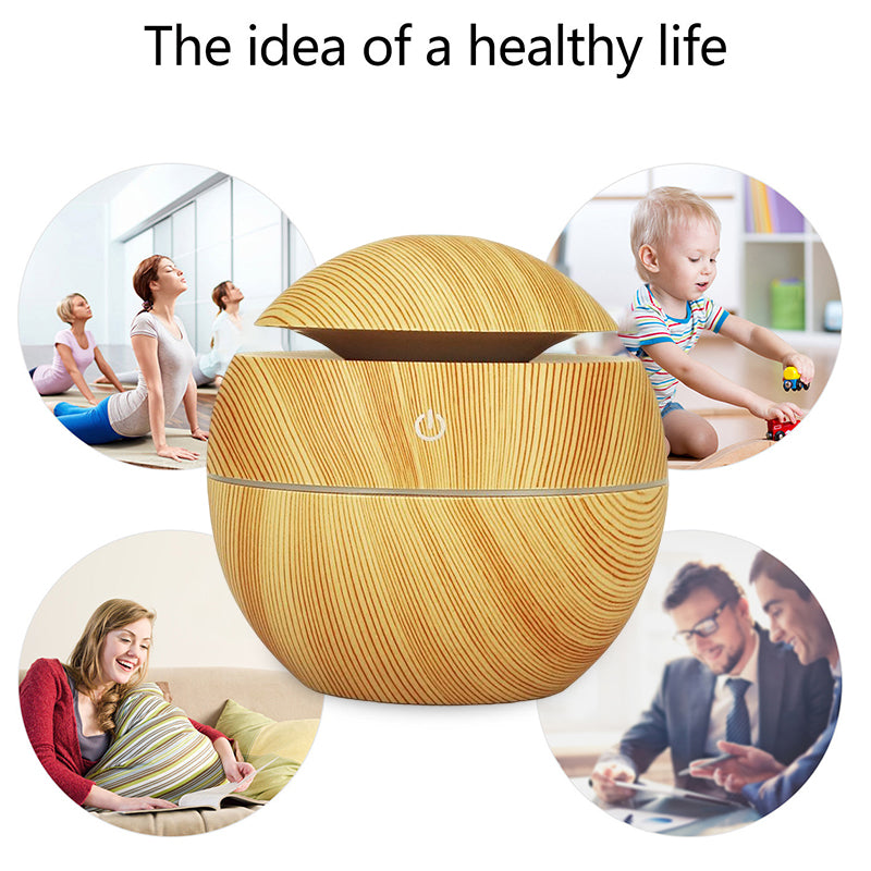 Wood Grain Round Humidifier – Peachloft