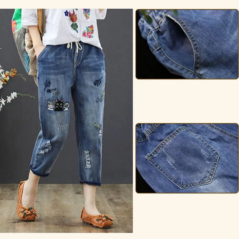 Women Casual Retro Jeans
