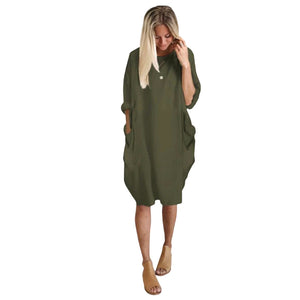 Loose Swing Panel Long Dress