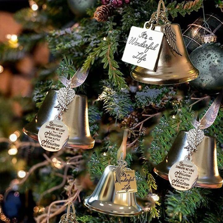 Christmas ornaments angel wings bell-memorial