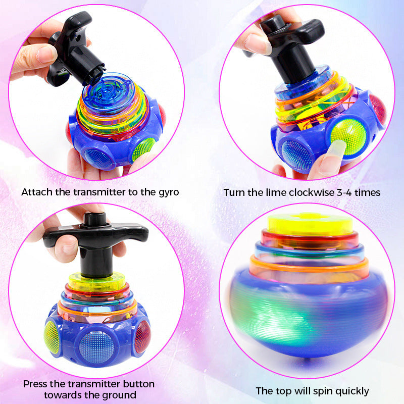 Music Flashing Spinners Toy with Launcher