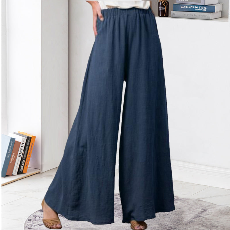 Plus Size Cotton&Linen Wide Leg Pants – Peachloft