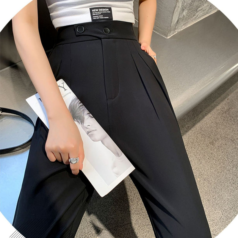 Solid Color Casual Wide Leg Pants