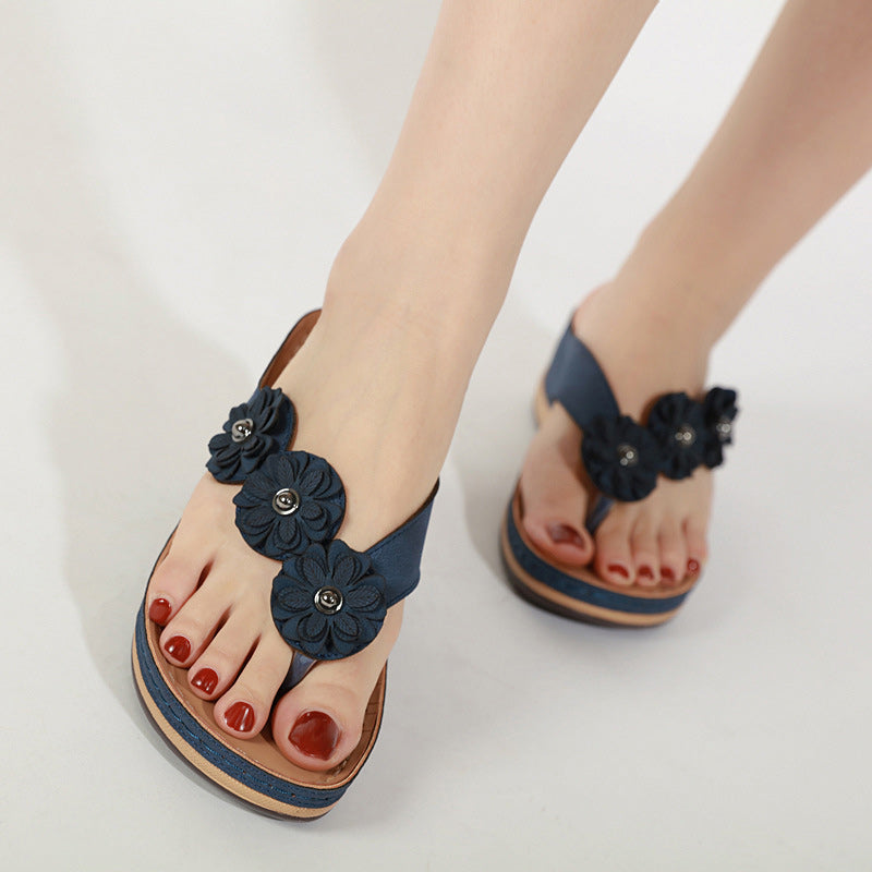 Women's Lightweight Flowers Clip Toe Sandals