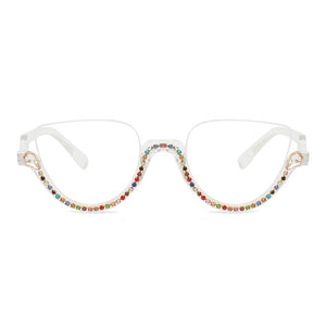 Cat-eye White-Diamond Eyeglasses for Women