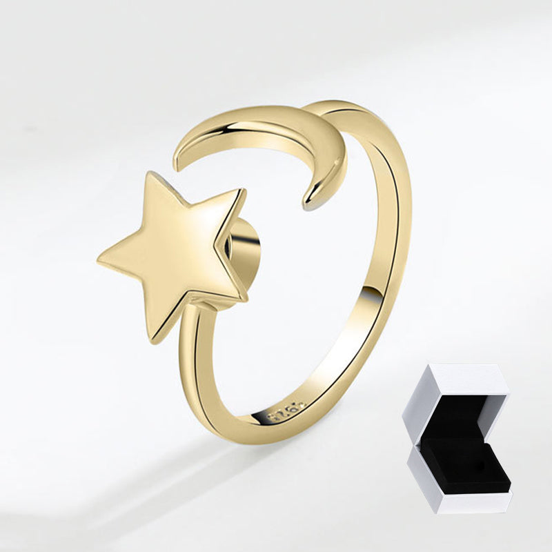 Adjustable Moon & Stars Anxiety Ring