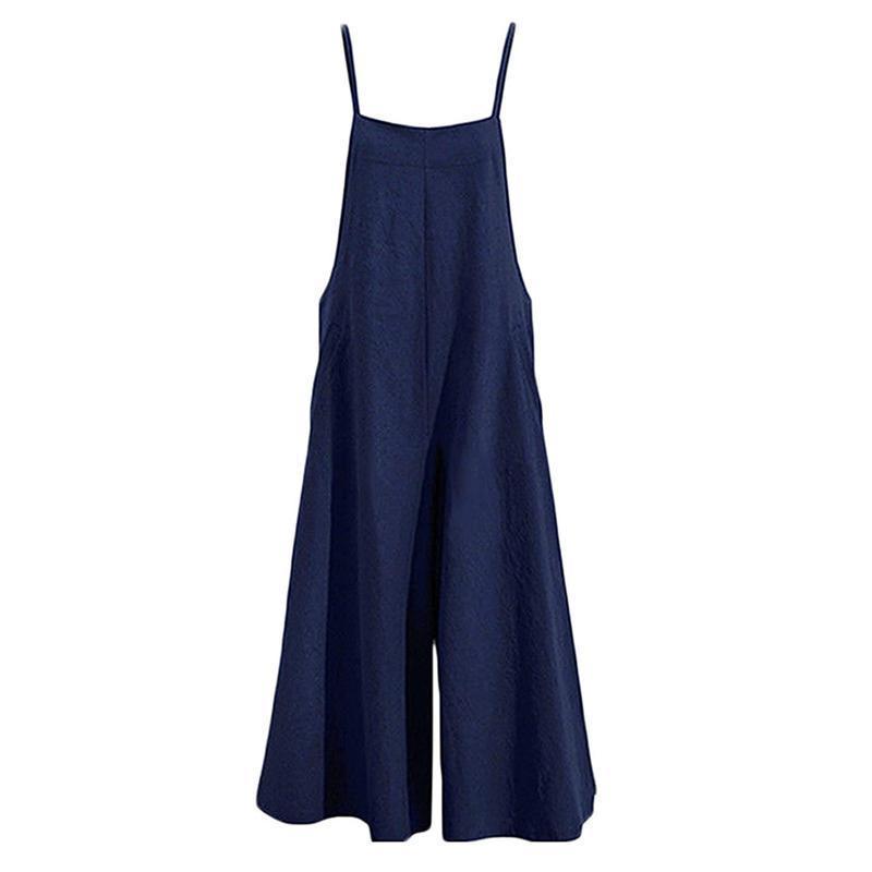 Women Casual Loose Solid Tank Jumpsuit